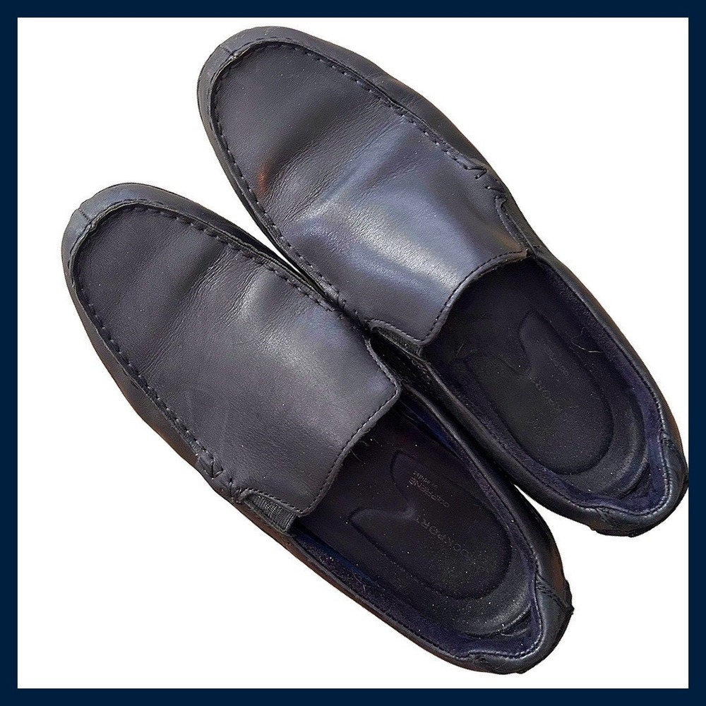 Rockport Adiprene By Adidas Mens Leather Slip On Loafers Black Sz. 11